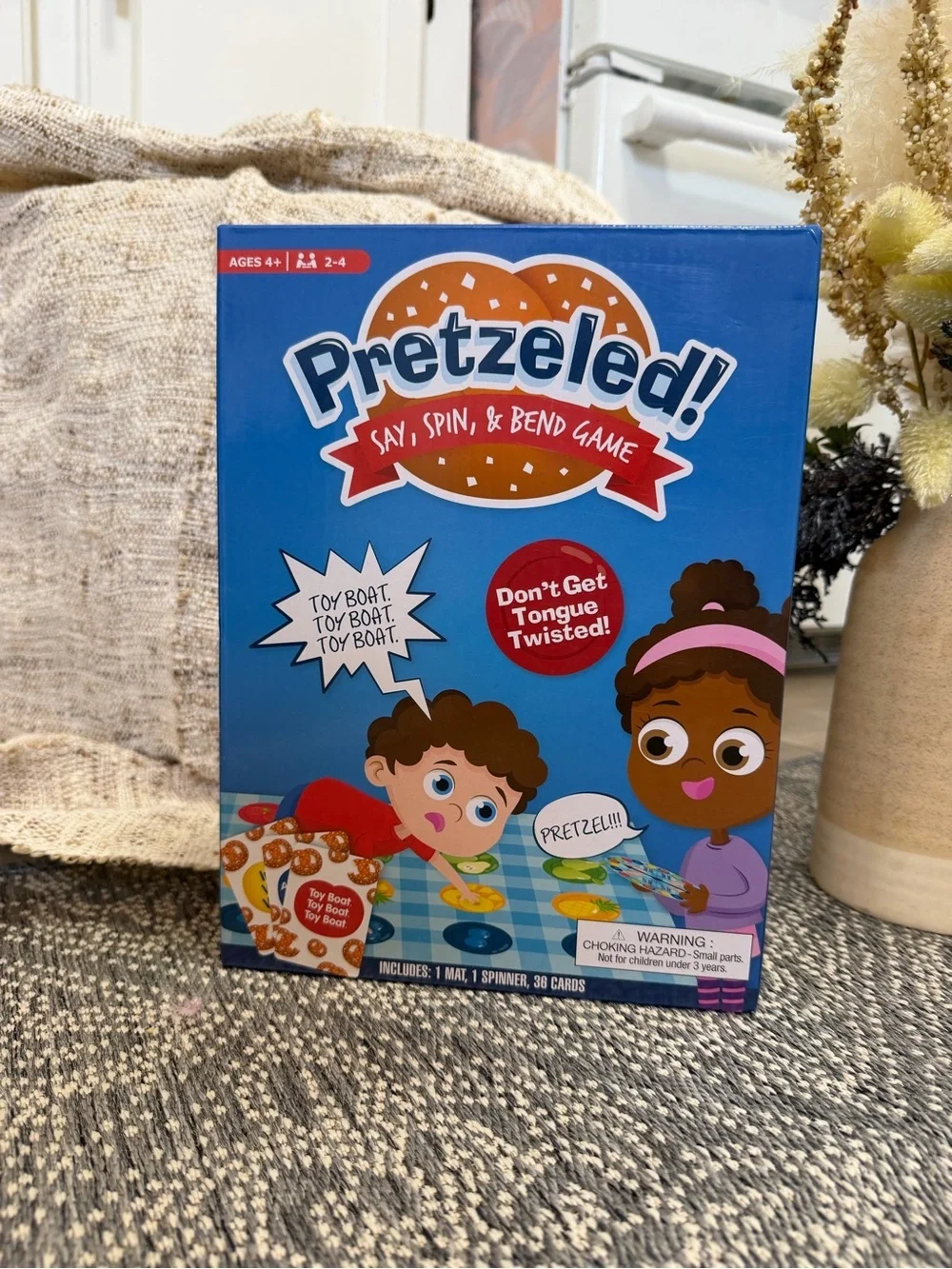 New Toddler/ Children’s Board Game- Pretzeled! Say, Spin, & Bend Game SO FUN!